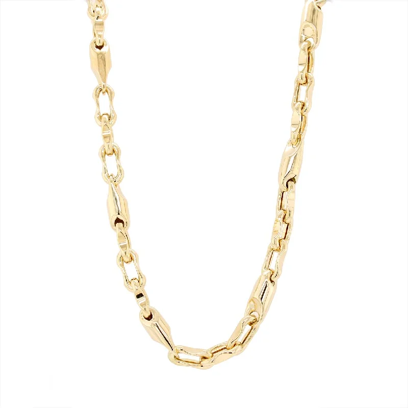 natural amethyst necklace YELLOW GOLD FANCY LINK CHAIN NECKLACE, 22 INCHES
