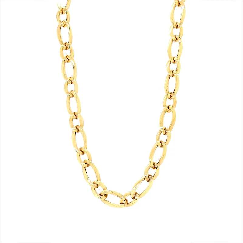 minimalist gold crescent moon necklace YELLOW GOLD FANCY LINK NECKLACE
