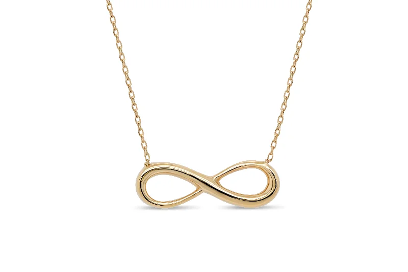 modern geometric earrings gold 10KT Yellow Gold Polished Infinity Necklace