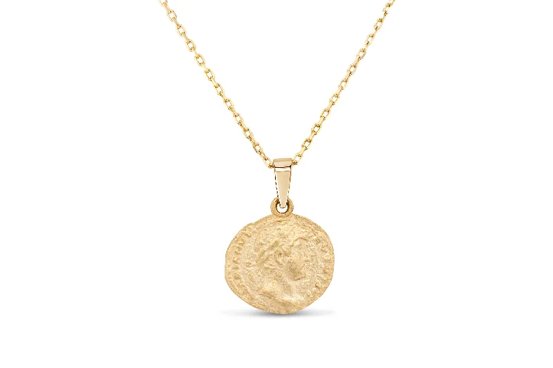 bold gothic skull necklace Yellow Gold Medallion Necklace