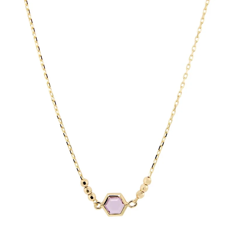 pearl and gold chain earrings YELLOW GOLD NECKLACE WITH FANCY CUT AMETHYST PENDANT AND BEADS