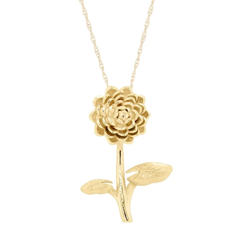 sterling silver braided ring YELLOW GOLD NECKLACE WITH WATER LILY PENDANT