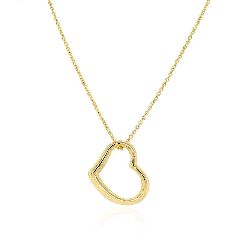 adjustable infinity charm bracelet YELLOW GOLD OPEN HEART PENDANT NECKLACE
