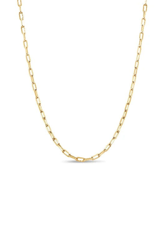 gold and turquoise statement ring Yellow Gold Paperclip Necklace