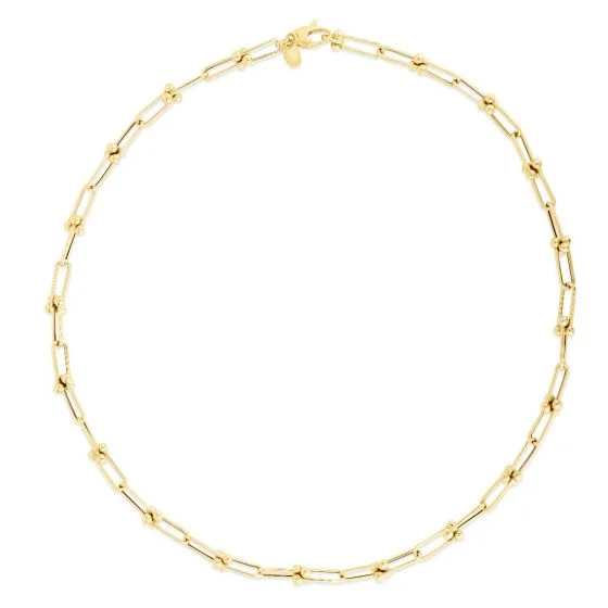 delicate marquise diamond band Yellow Gold Paperclip Chain Necklace