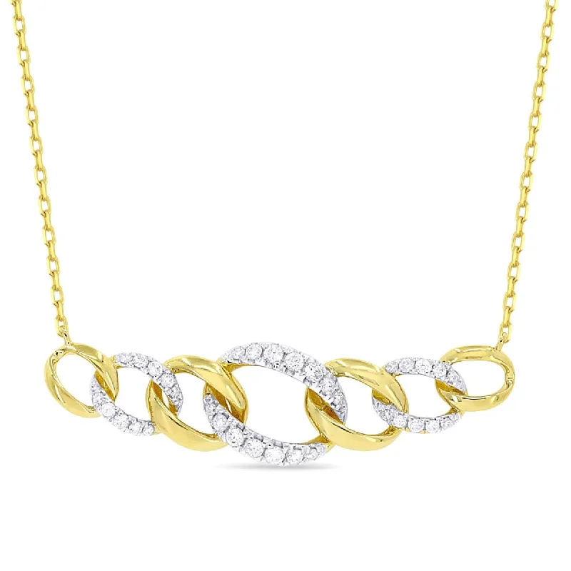 chunky boho turquoise ring YELLOW GOLD PENDANT NECKLACE WITH DIAMONDS, .24 CT TW