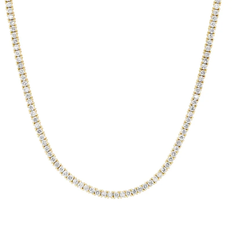 bold gothic skull necklace YELLOW GOLD TENNIS NECKLACE WITH 215 DIAMONDS, 6.50 CT TW