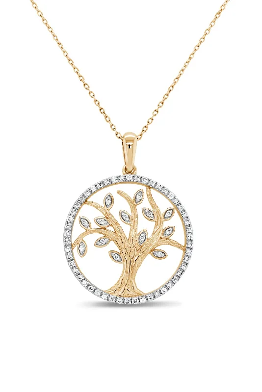 dainty opal nose ring Yellow Gold Family Tree of Life Necklace