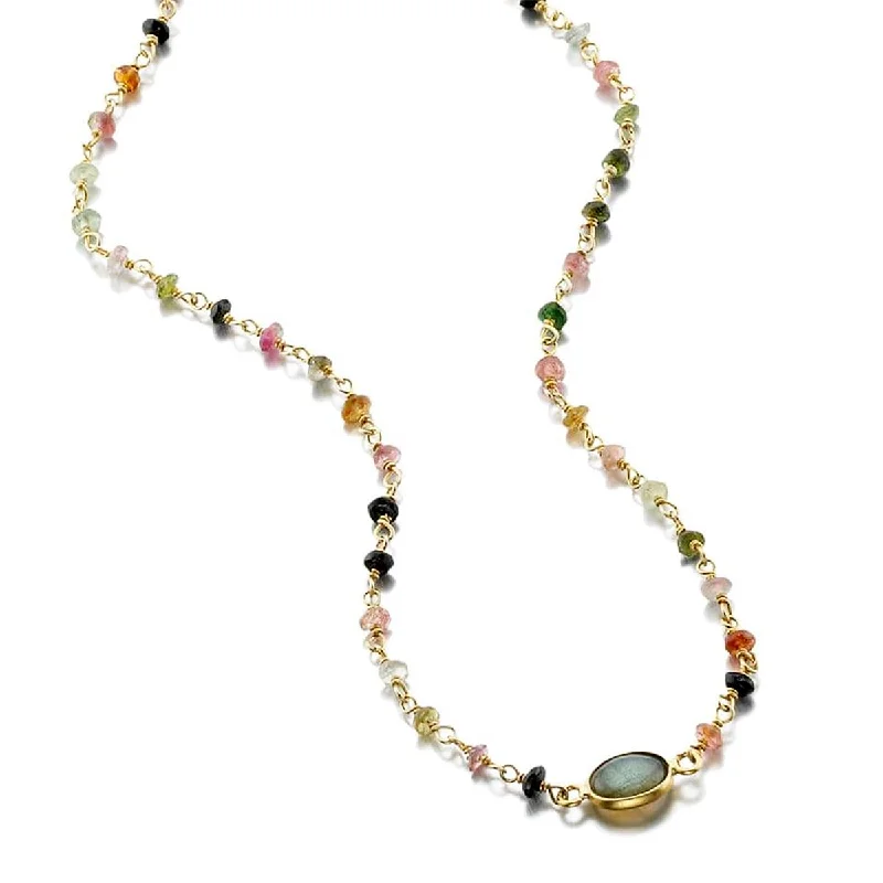 personalized hand-stamped bar ring YELLOW-TONE STERLING SILVER NECKLACE WITH TOURMALINE AND LABRADORITE