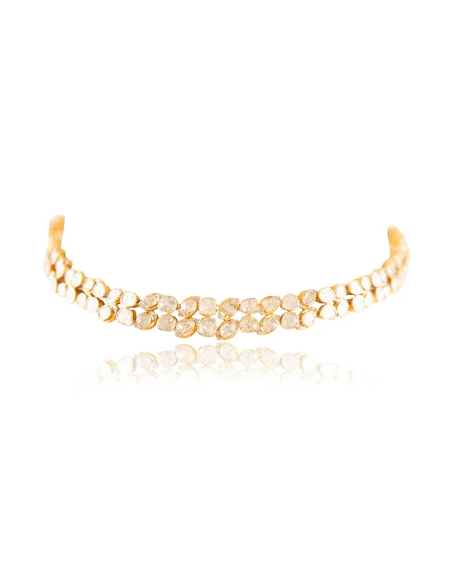 vintage-inspired pearl brooch Zanaida Polki And Diamond Choker