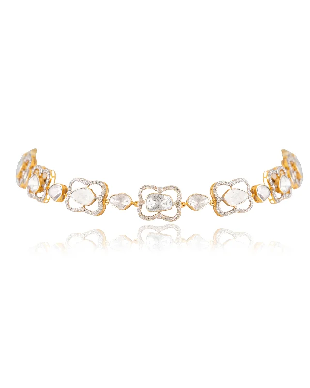 adjustable rope bracelet handmade Zikra Polki And Diamond Choker