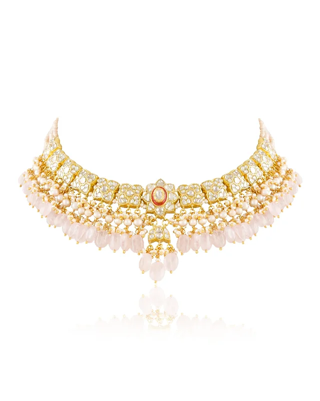 dainty heart charm necklace Ziva Polki Necklace